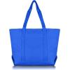 imageDALIX Womens 23quot Deluxe 24 oz Cotton Canvas Tote Bag Zippered in Light PinkRoyal Blue