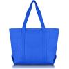 imageDALIX Womens 23quot Deluxe 24 oz Cotton Canvas Tote Bag Zippered in Light PinkRoyal Blue