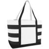imageDALIX Striped Boat Bag Premium Cotton Canvas Tote in BlackBlack