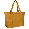 imageDALIX Womens 23quot Deluxe 24 oz Cotton Canvas Tote Bag Zippered in Light PinkButterscotch
