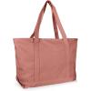 imageDALIX Womens 23quot Deluxe 24 oz Cotton Canvas Tote Bag Zippered in Light PinkDusty Rose