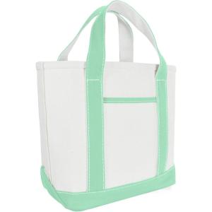 imageDALIX 14quot Mini Small Cotton Canvas Party Favor Wedding Gift Tote Bag in Gray WhiteMint Green