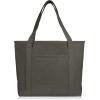 imageDALIX 20quot Solid Color Cotton Canvas Shopping Tote Bag in LavenderAsphalt Gray