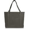 imageDALIX 20quot Solid Color Cotton Canvas Shopping Tote Bag in LavenderAsphalt Gray
