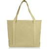 imageDALIX 20quot Solid Color Cotton Canvas Shopping Tote Bag in LavenderBeige