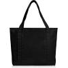 imageDALIX 20quot Solid Color Cotton Canvas Shopping Tote Bag in LavenderBlack