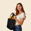 imageDALIX 20quot Solid Color Cotton Canvas Shopping Tote Bag in LavenderBlack