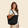 imageDALIX 20quot Solid Color Cotton Canvas Shopping Tote Bag in LavenderBlack
