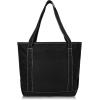 imageDALIX 20quot Solid Color Cotton Canvas Shopping Tote Bag in LavenderBlackwhite