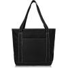 imageDALIX 20quot Solid Color Cotton Canvas Shopping Tote Bag in LavenderBlackwhite