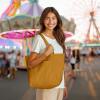 imageDALIX 20quot Solid Color Cotton Canvas Shopping Tote Bag in LavenderButterscotch