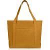 imageDALIX 20quot Solid Color Cotton Canvas Shopping Tote Bag in LavenderButterscotch