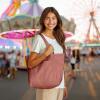 imageDALIX 20quot Solid Color Cotton Canvas Shopping Tote Bag in LavenderDusty Rose