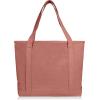 imageDALIX 20quot Solid Color Cotton Canvas Shopping Tote Bag in LavenderDusty Rose