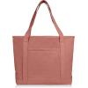 imageDALIX 20quot Solid Color Cotton Canvas Shopping Tote Bag in LavenderDusty Rose