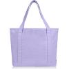 imageDALIX 20quot Solid Color Cotton Canvas Shopping Tote Bag in LavenderLavender
