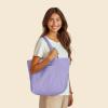 imageDALIX 20quot Solid Color Cotton Canvas Shopping Tote Bag in LavenderLavender