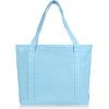imageDALIX 20quot Solid Color Cotton Canvas Shopping Tote Bag in LavenderLight Blue