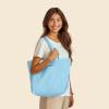 imageDALIX 20quot Solid Color Cotton Canvas Shopping Tote Bag in LavenderLight Blue