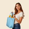 imageDALIX 20quot Solid Color Cotton Canvas Shopping Tote Bag in LavenderLight Blue