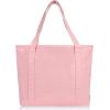 imageDALIX 20quot Solid Color Cotton Canvas Shopping Tote Bag in LavenderLight Pink