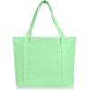 imageDALIX 20quot Solid Color Cotton Canvas Shopping Tote Bag in LavenderMint Green