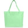 imageDALIX 20quot Solid Color Cotton Canvas Shopping Tote Bag in LavenderMint Green