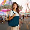 imageDALIX 20quot Solid Color Cotton Canvas Shopping Tote Bag in LavenderNavy Blue