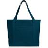 imageDALIX 20quot Solid Color Cotton Canvas Shopping Tote Bag in LavenderNavy Blue