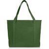 imageDALIX 20quot Solid Color Cotton Canvas Shopping Tote Bag in LavenderOlive