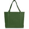 imageDALIX 20quot Solid Color Cotton Canvas Shopping Tote Bag in LavenderOlive