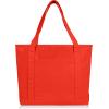 imageDALIX 20quot Solid Color Cotton Canvas Shopping Tote Bag in LavenderRed