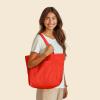 imageDALIX 20quot Solid Color Cotton Canvas Shopping Tote Bag in LavenderRed