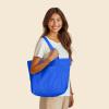 imageDALIX 20quot Solid Color Cotton Canvas Shopping Tote Bag in LavenderRoyal Blue