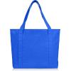 imageDALIX 20quot Solid Color Cotton Canvas Shopping Tote Bag in LavenderRoyal Blue