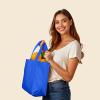 imageDALIX 20quot Solid Color Cotton Canvas Shopping Tote Bag in LavenderRoyal Blue