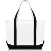 imageDALIX 23quot Premium 24 oz Cotton Canvas Shopping Tote BagBlack