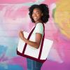 imageDALIX 23quot Premium 24 oz Cotton Canvas Shopping Tote BagCrimson
