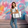 imageDALIX 23quot Premium 24 oz Cotton Canvas Shopping Tote BagGray