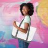imageDALIX 23quot Premium 24 oz Cotton Canvas Shopping Tote BagGray