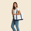 imageDALIX 23quot Premium 24 oz Cotton Canvas Shopping Tote BagNavy Blue
