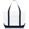 imageDALIX 23quot Premium 24 oz Cotton Canvas Shopping Tote BagNavy Blue