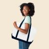 imageDALIX 23quot Premium 24 oz Cotton Canvas Shopping Tote BagNavy Blue