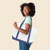 imageDALIX 23quot Premium 24 oz Cotton Canvas Shopping Tote BagNavy Blue Anchor