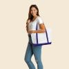 imageDALIX 23quot Premium 24 oz Cotton Canvas Shopping Tote BagPurple