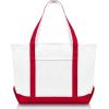 imageDALIX 23quot Premium 24 oz Cotton Canvas Shopping Tote BagRed