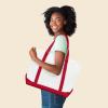 imageDALIX 23quot Premium 24 oz Cotton Canvas Shopping Tote BagRed