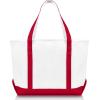 imageDALIX 23quot Premium 24 oz Cotton Canvas Shopping Tote BagRed