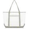 imageDALIX 23quot Premium 24 oz Cotton Canvas Shopping Tote BagStriped Banana