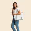 imageDALIX 23quot Premium 24 oz Cotton Canvas Shopping Tote BagStriped Banana